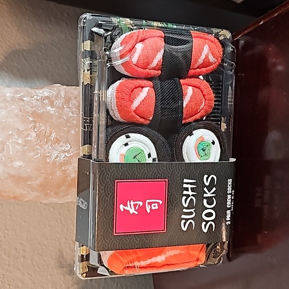 New Sushi Socks 3 Pairs size 8-12 Novelty Gift - Picture 3 of 5